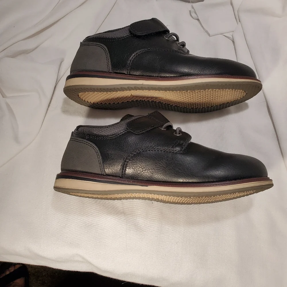 Jumping Beans Toddler Boys Black Porto Oxford 10 M Faux Leather Like New
